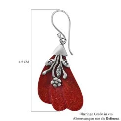 Royal Bali Kollektion - Koralle Ohrringe, 925 Silber -Schmuck Shoplc 7513312 4