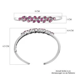 Afrikanischer Rubin (Fissure Gefüllt) Armreif, Ca. 19 Cm Edelstahl, Ca. 4.52 Ct -Schmuck Shoplc 7513854 5