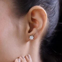 Moissanit Ohrringe, 925 Silber Platiniert, Ca. 0.98 Ct -Schmuck Shoplc 7513946 2