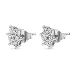 Moissanit Ohrringe, 925 Silber Platiniert, Ca. 0.98 Ct -Schmuck Shoplc 7513946 3