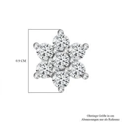Moissanit Ohrringe, 925 Silber Platiniert, Ca. 0.98 Ct -Schmuck Shoplc 7513946 4
