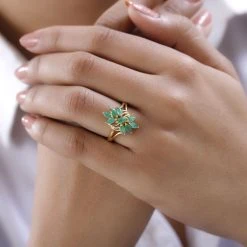 Kagem Sambischer Smaragd Ring, 925 Silber Vergoldet (Größe 17.00) Ca. 1.24 Ct 11 Kagem Sambischer Smaragd Ring, 925 Silber Vergoldet (Größe 17.00) Ca. 1.24 Ct -Schmuck Shoplc 7514665 2