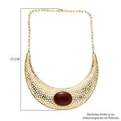 Roter Achat Halskette, Ca. 45 Cm, Vergoldet, Ca. 67.53 Ct -Schmuck Shoplc 7515340 4