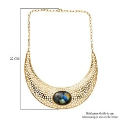 Labradorit Halskette, Ca. 45 Cm, Vergoldet, Ca. 74.37 Ct -Schmuck Shoplc 7515344 4