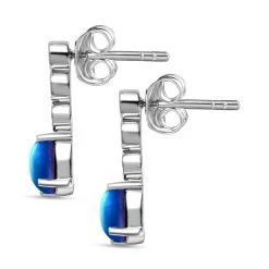 Aurora Mondstein, Weißer Zirkon Ohrringe, 925 Silber Platiniert Ca. 2.08 Ct -Schmuck Shoplc 7515985 3