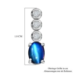 Aurora Mondstein, Weißer Zirkon Ohrringe, 925 Silber Platiniert Ca. 2.08 Ct -Schmuck Shoplc 7515985 4