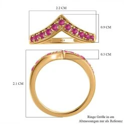 AA Afrikanischer Rubin (Fissure Gefüllt) Ring, 925 Silber Gelbgold Vermeil (Größe 21.00) Ca. 0.66 Ct 15 AA Afrikanischer Rubin (Fissure Gefüllt) Ring, 925 Silber Gelbgold Vermeil (Größe 21.00) Ca. 0.66 Ct -Schmuck Shoplc 7516167 6