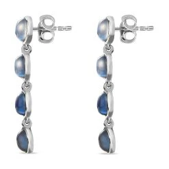 Aurora Mondstein Ohrringe 925 Silber Platiniert Ca. 4.22 Ct -Schmuck Shoplc 7516604 4