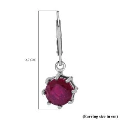 Afrikanischer Rubin (Fissure Gefüllt) Ohrringe, 925 Silber Platiniert, Ca. 5.00 Ct -Schmuck Shoplc 7516901 4