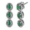 Kagem Sambischer Smaragd Ohrringe, 925 Silber Platiniert Ca. 0.82 Ct -Schmuck Shoplc 7517577
