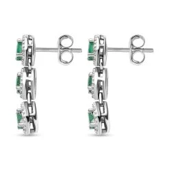 Kagem Sambischer Smaragd Ohrringe, 925 Silber Platiniert Ca. 0.82 Ct -Schmuck Shoplc 7517577 3