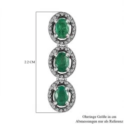 Kagem Sambischer Smaragd Ohrringe, 925 Silber Platiniert Ca. 0.82 Ct -Schmuck Shoplc 7517577 5