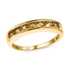 AA Natürlicher Goldener Tansanit Ring, 925 Silber Gelbgold Vermeil, (Größe 19.00), Ca. 0.54 Ct -Schmuck Shoplc 7517648 3