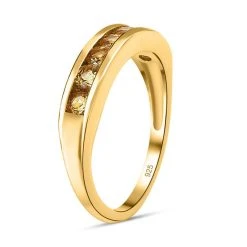 AA Natürlicher Goldener Tansanit Ring, 925 Silber Gelbgold Vermeil, (Größe 19.00), Ca. 0.54 Ct -Schmuck Shoplc 7517648 4