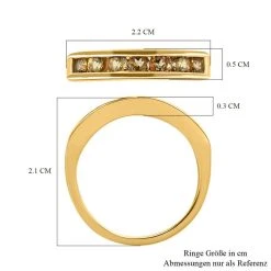 AA Natürlicher Goldener Tansanit Ring, 925 Silber Gelbgold Vermeil, (Größe 19.00), Ca. 0.54 Ct -Schmuck Shoplc 7517648 6