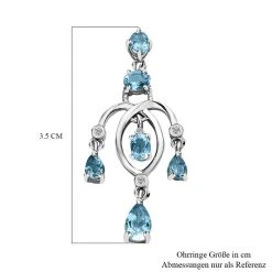 Schweizer Blautopas Ohrringe, 925 Silber Platiniert, Ca. 2.78 Ct -Schmuck Shoplc 7517712 4
