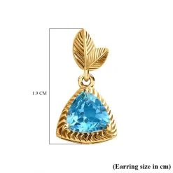 Schweizer Blautopas Ohrringe 925 Silber Gelbgold Vermeil Ca. 2,68 Ct. -Schmuck Shoplc 7517733 5