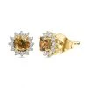 AA Natürlicher Goldener Tansanit, Weißer Zirkon Ohrringe, 925 Silber Gelbgold Vermeil, Ca. 1.09 Ct -Schmuck Shoplc 7518808