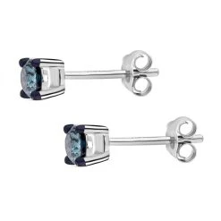 Blauer Diamant Ohrringe, SGL Zertifiziert I1-I2, 585 Gold Ca. 0.50 Ct -Schmuck Shoplc 7519051 3