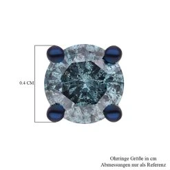 Blauer Diamant Ohrringe, SGL Zertifiziert I1-I2, 585 Gold Ca. 0.50 Ct -Schmuck Shoplc 7519051 4