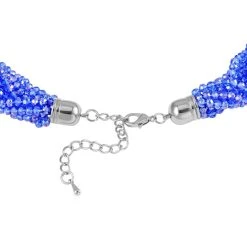 Blaue Facettierte Glaskugel Strang Halskette, Ca. 45+5 Cm -Schmuck Shoplc 7519283 3