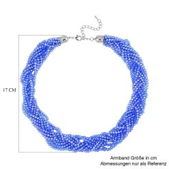Blaue Facettierte Glaskugel Strang Halskette, Ca. 45+5 Cm -Schmuck Shoplc 7519283 4