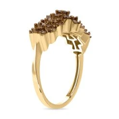 Natürlicher Champagner Diamant Ballerina-Ring, SGL Zertifiziert SI, 585 Gold (Größe 17.00) Ca. 1.00 Ct -Schmuck Shoplc 7519307 4