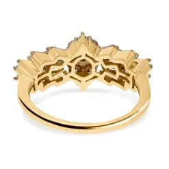 Natürlicher Champagner Diamant Ballerina-Ring, SGL Zertifiziert SI, 585 Gold (Größe 17.00) Ca. 1.00 Ct -Schmuck Shoplc 7519307 4202