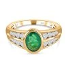 Kagem Sambischer Smaragd, Weißer Zirkon Ring 925 Silber Gelbgold Vermeil (Größe 17.00) Ca. 2.05 Ct 2 Kagem Sambischer Smaragd, Weißer Zirkon Ring 925 Silber Gelbgold Vermeil (Größe 17.00) Ca. 2.05 Ct -Schmuck Shoplc 7519928