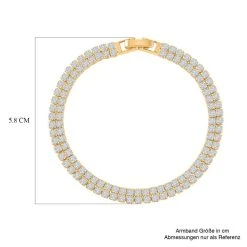 Weißes Zirkonia Armband, Ca. 20 Cm, Ca. 4.00 Ct, Goldfarben 4.00 Ct -Schmuck Shoplc 7522669 3