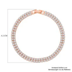 Weißes Zirkonia Armband, Ca. 20 Cm, Ca. 4.00 Ct, Roséfarben 4.00 Ct -Schmuck Shoplc 7522674 3