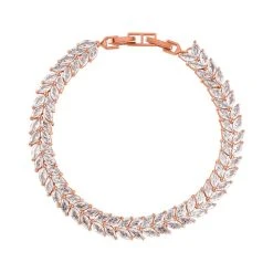 Weißer Zirkonia Armband Ca. 19 Cm Reines Messing Ca. 6.00 Ct