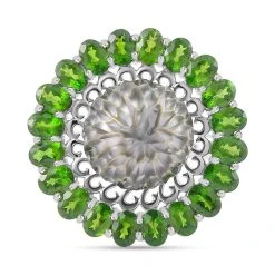 Tahiti Perle, Natürlicher Chromdiopsid Ringe 925 Silber Rhodiniert (Größe 16.00) Ca. 3.73 Ct -Schmuck Shoplc 7522808 3