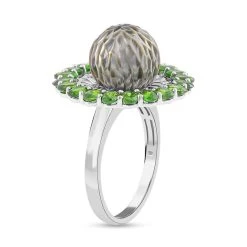 Tahiti Perle, Natürlicher Chromdiopsid Ringe 925 Silber Rhodiniert (Größe 16.00) Ca. 3.73 Ct -Schmuck Shoplc 7522808 4