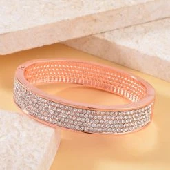 Weißer Kristall Armreif Ca. 19 Cm, Roséfarben -Schmuck Shoplc 7522942 1