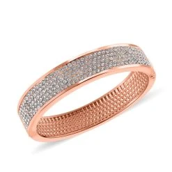 Weißer Kristall Armreif Ca. 19 Cm, Roséfarben -Schmuck Shoplc 7522942 2