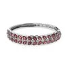 Roter Granat, Weißer Zirkon Armreif Ca. 19 Cm Edelstahl Ca. 16.69 Ct -Schmuck Shoplc 7522981