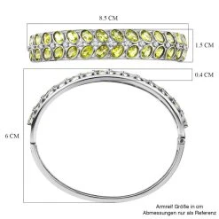 Natürliches Peridot, Weißer Zirkon Armreif, Ca. 19 Cm, Edelstahl Ca. 13.67 Ct -Schmuck Shoplc 7522986 5