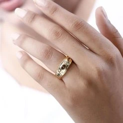 AA Natürlicher Goldener Tansanit Ring, 925 Silber Gelbgold Vermeil, (Größe 17.00) Ca. 0.91 Ct -Schmuck Shoplc 7522999 2