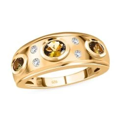 AA Natürlicher Goldener Tansanit Ring, 925 Silber Gelbgold Vermeil, (Größe 17.00) Ca. 0.91 Ct -Schmuck Shoplc 7522999 3