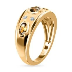 AA Natürlicher Goldener Tansanit Ring, 925 Silber Gelbgold Vermeil, (Größe 17.00) Ca. 0.91 Ct -Schmuck Shoplc 7522999 4