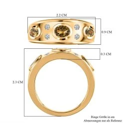 AA Natürlicher Goldener Tansanit Ring, 925 Silber Gelbgold Vermeil, (Größe 17.00) Ca. 0.91 Ct -Schmuck Shoplc 7522999 6