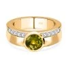 Natürlicher Peridot, Weißer Zirkon Ring, 925 Silber Vergoldet, (Größe 20.00) Ca. 1.73 Ct -Schmuck Shoplc 7526723