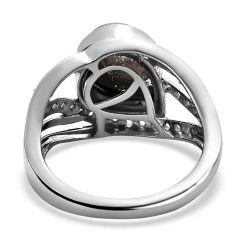 Aurora Mondstein, Weißer Zirkon Ring, 925 Silber Platiniert (Größe 21.00) Ca. 3.11 Ct -Schmuck Shoplc 7526808 5