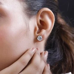 Moissanit Ohrringe, 925 Silber Platiniert, Ca. 3.56 Ct -Schmuck Shoplc 7526907 2