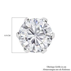 Moissanit Ohrringe, 925 Silber Platiniert, Ca. 3.56 Ct -Schmuck Shoplc 7526907 4