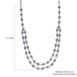 AA Tansanit Halskette, Ca. 45 Cm, 925 Silber Platiniert, Ca. 8.86 Ct -Schmuck Shoplc 7526920 5