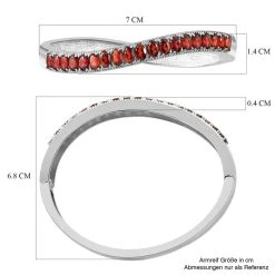 Natürliches Rotes Granat-Armreif, Ca. 19 Cm Edelstahl Ca. 9.31 Ct -Schmuck Shoplc 7532450 5