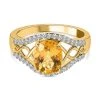 Premium Brasilianischer Heliodor, Weißer Zirkon Ring, 925 Silber Gelbgold Vermeil, (Größe 18.00) Ca. 1.92 Ct -Schmuck Shoplc 7533892