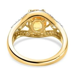 Premium Brasilianischer Heliodor, Weißer Zirkon Ring, 925 Silber Gelbgold Vermeil, (Größe 18.00) Ca. 1.92 Ct 14 Premium Brasilianischer Heliodor, Weißer Zirkon Ring, 925 Silber Gelbgold Vermeil, (Größe 18.00) Ca. 1.92 Ct -Schmuck Shoplc 7533892 5